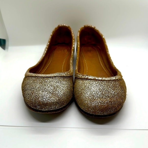 Frye Carson Ballet Shoe, Golden Silver, Premium Leather, Size 9.5 Great Conditio - Picture 3 of 4